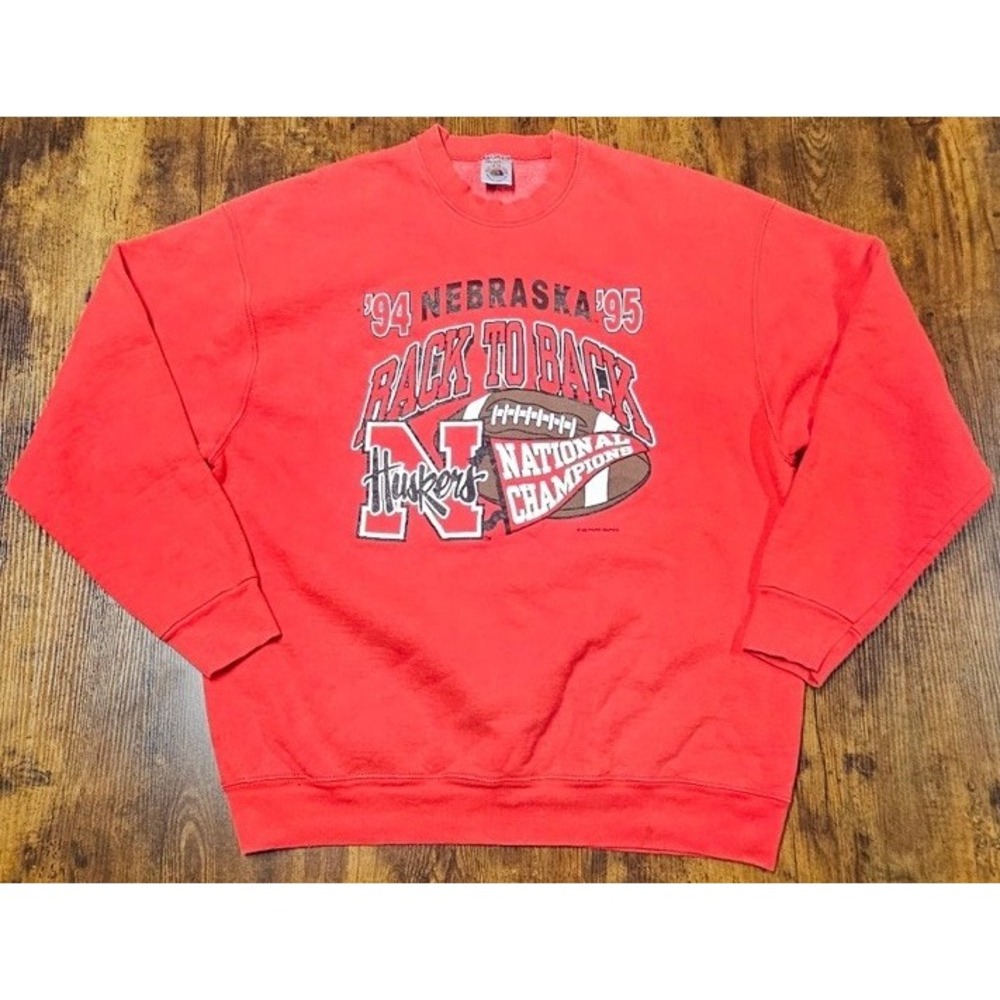 Vintage Nebraska Cornhuskers Sweater Men's 2XL Red 90s Championship Pullover